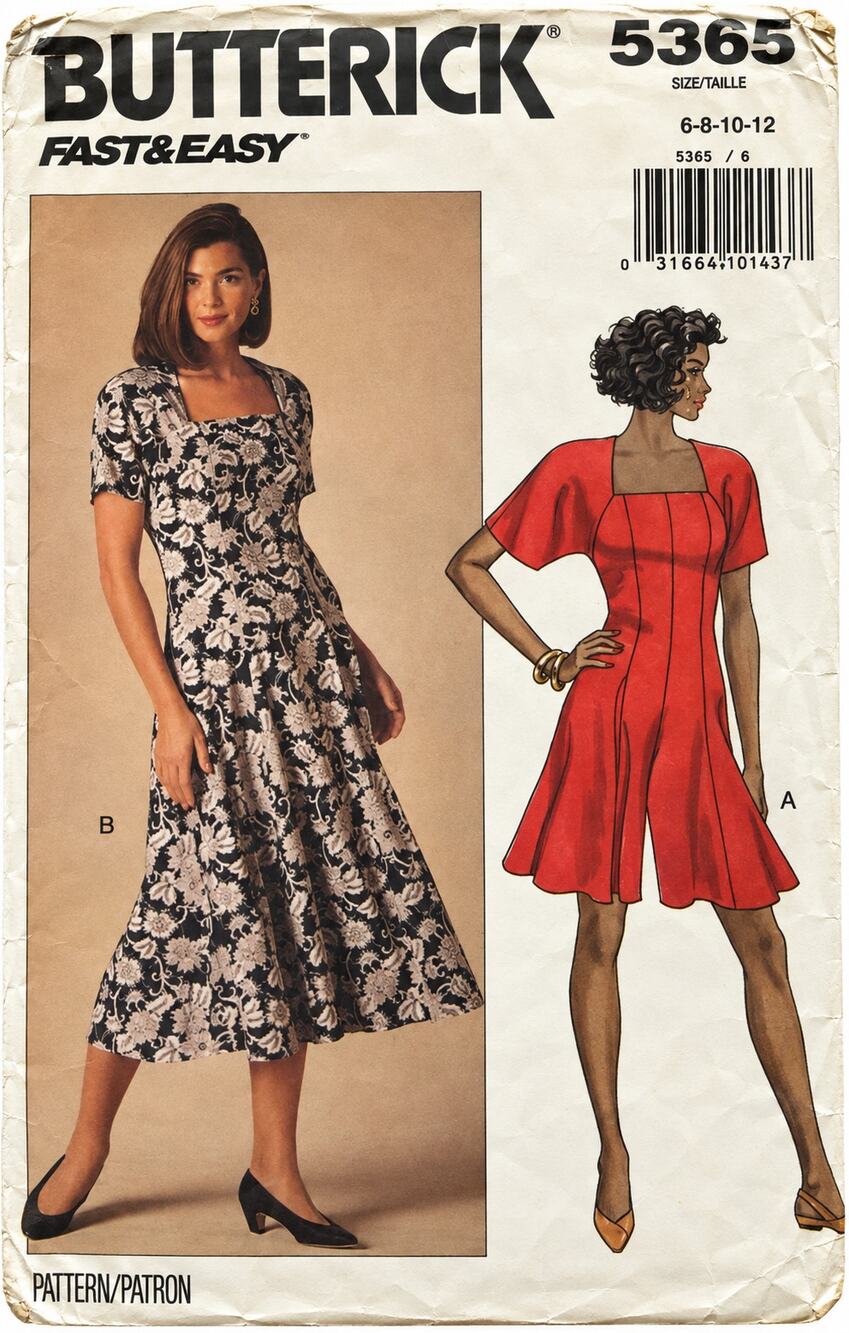 Vintage Butterick 5365 Culotte Dress Fitted Sewing Pattern Size 6-12 Uncut